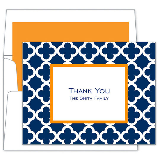 Navy Bristol Tile Folded Note Cards